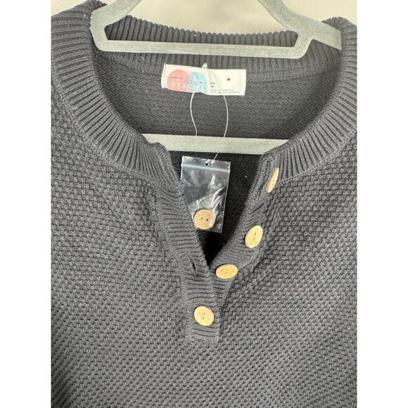 NEW Free People FP Beach Hailee Sweater Top & Pants Set Waffle Knit Sz XS Black - Picture 7 of 7